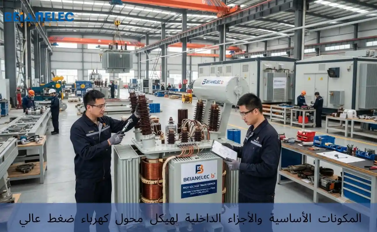 المكونات الأساسية والأجزاء الداخلية لهيكل محول كهرباء ضغط عالي