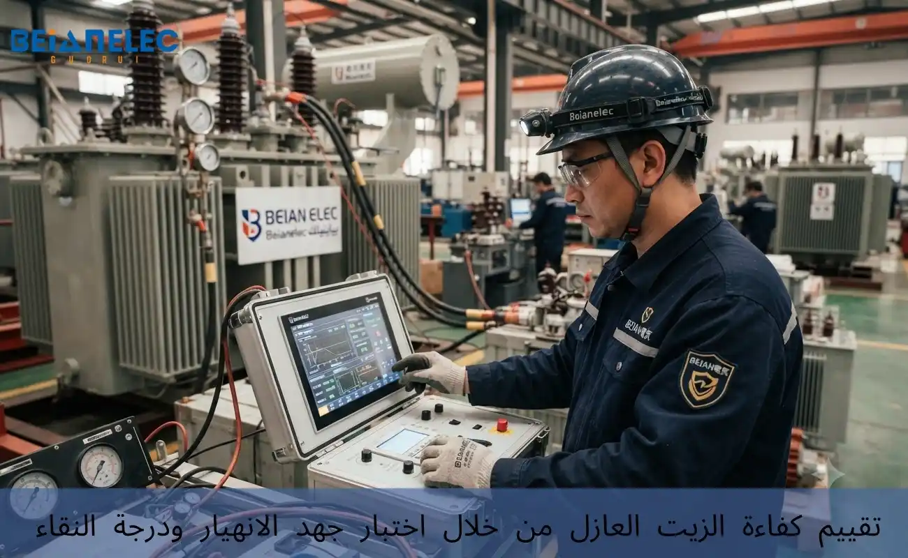 دليل إجراء اختبار المحولات الكهربائية لضمان كفاءة تشغيل أعلى 2 تقييم كفاءة الزيت العازل من خلال اختبار جهد الانهيار ودرجة النقاء